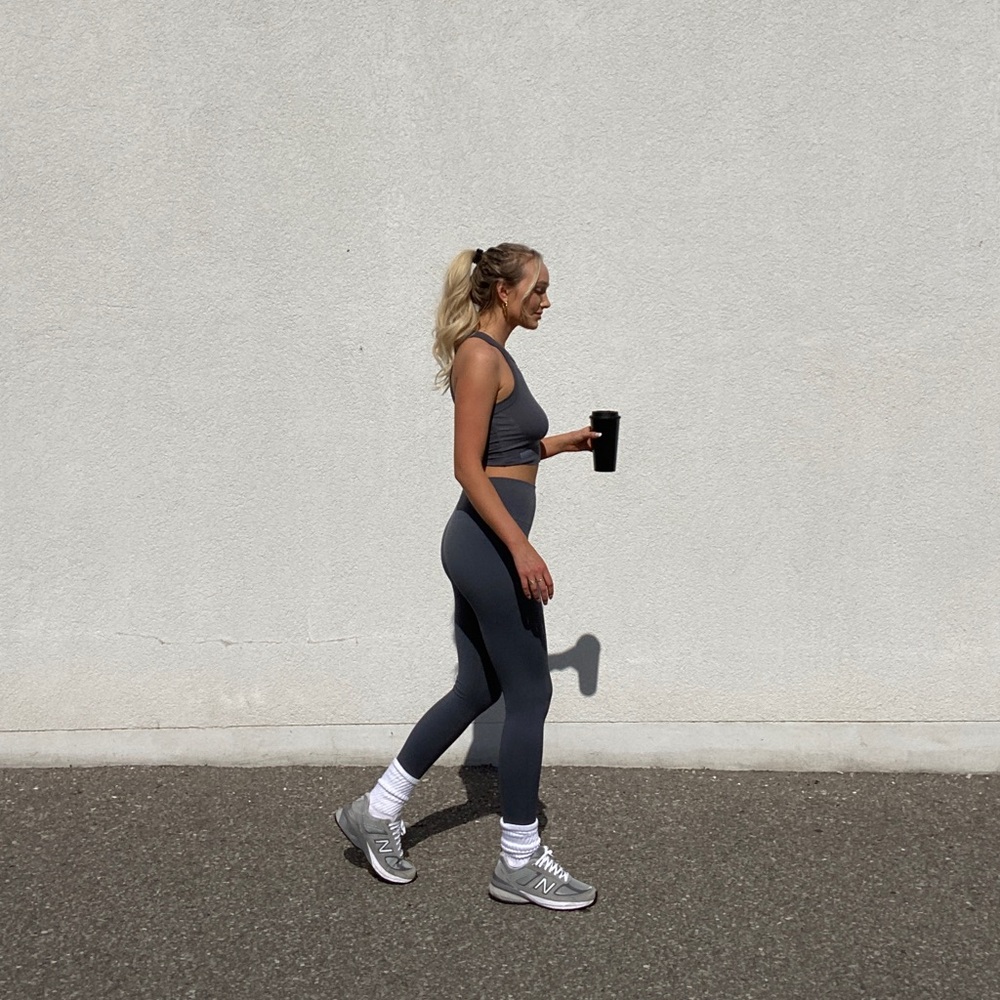 SET Active Charcoal Gray High-Waist Leggings and Sports Bra Set